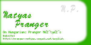 matyas pranger business card